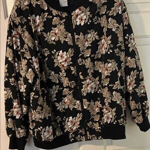 Floral Black Bomber Jacket